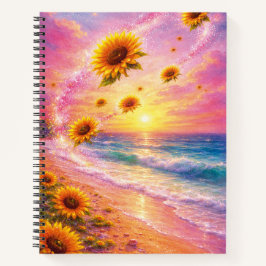 Atardecer de Paz Infinita: Girasoles Mágicos  Notitieboek