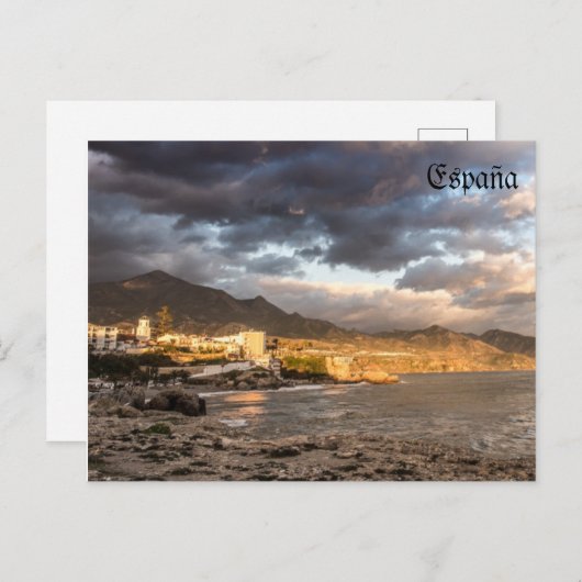 atardecer en la playa de Nerja en Málaga Briefkaart (Voorkant / Achterkant)