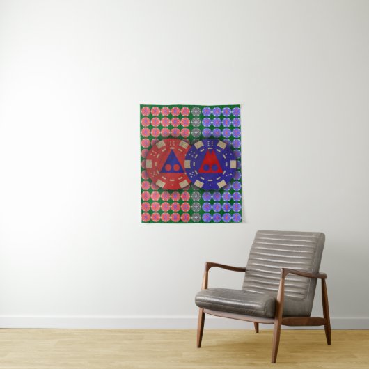 ATARI MARI Poker Chip Tapestry Wandkleed (In situ)