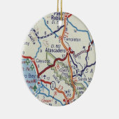 Atascadero CA Vintage Map Keramisch Ornament (Rechts)