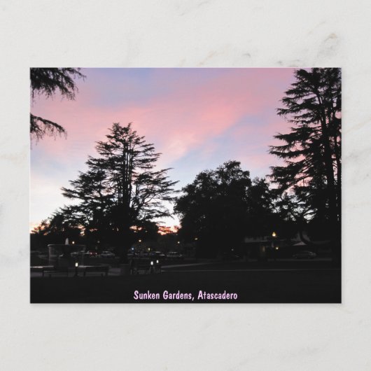 Atascadero Sunken Gardens op Sunset Briefkaart (Voorkant)