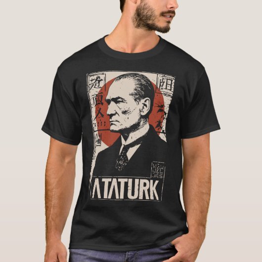 Atatürk in Japanse stijl | Turkse leider Art T-shirt (Voorkant)