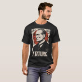 Atatürk in Japanse stijl | Turkse leider Art T-shirt (Voorkant volledig)