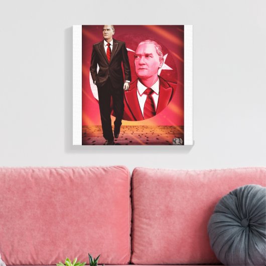 Atatürk Resim Canvas Afdruk (Insitu (Woonkamer))