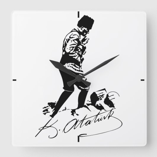 Ataturk Vierkante Klok (Voorkant)