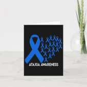 Ataxia Awareness Blue Ribbon Gift Kaart (Voorkant)