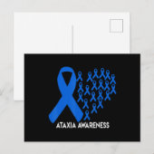 Ataxia Awareness Blue Ribbon Gift T-Shirt31 Briefkaart (Voorkant / Achterkant)