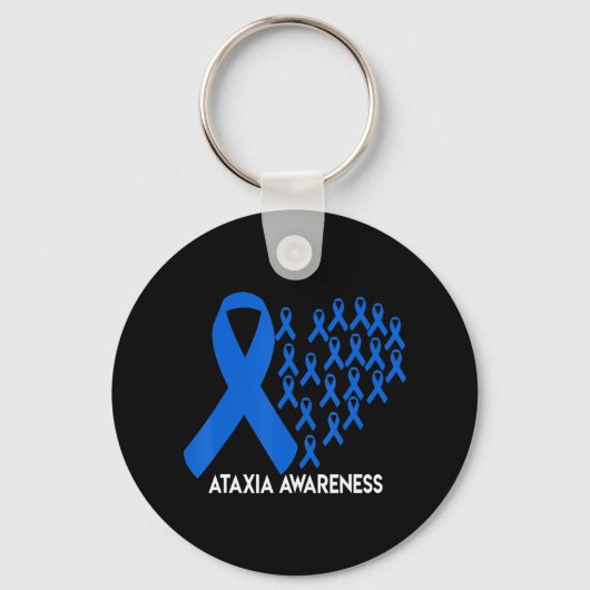 Ataxia Awareness Blue Ribbon Gift T-Shirt31 Sleutelhanger (Voorkant)