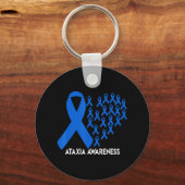 Ataxia Awareness Blue Ribbon Gift T-Shirt31 Sleutelhanger (Voorkant)