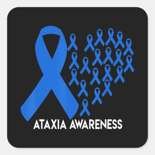 Ataxia Awareness Blue Ribbon Gift T-Shirt31 Vierkante Sticker (Voorkant)