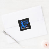 Ataxia Awareness Blue Ribbon Gift T-Shirt31 Vierkante Sticker (Envelop)