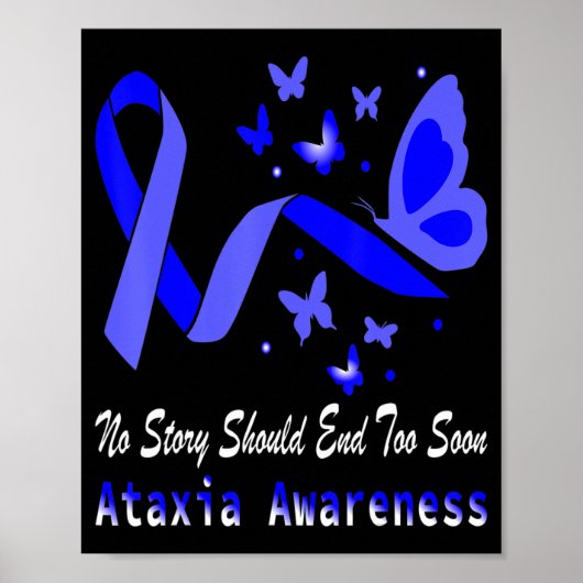Ataxia Awareness Butterfly Support T-Shirt75 Poster (Voorkant)