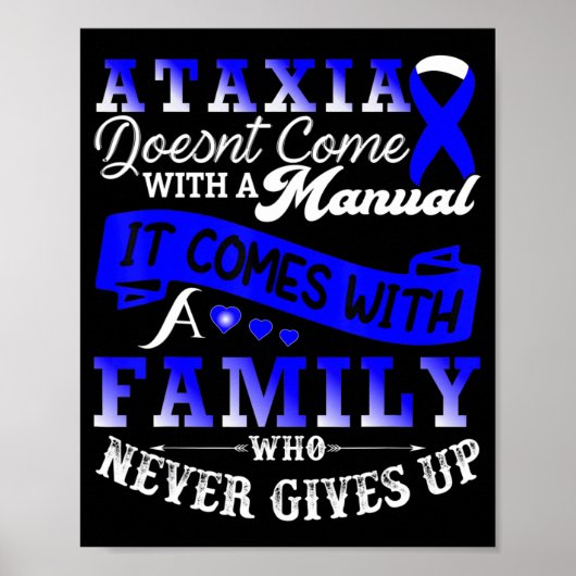 Ataxia Awareness Family Warrior Support T-Shirt129 Poster (Voorkant)