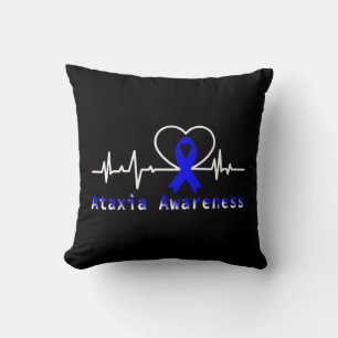 Ataxia Awareness Heartbeat Warrior Support T-Shirt Kussen