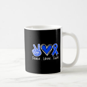 Ataxia Awareness Month Blue Ribbon Peace Love Cure Koffiemok