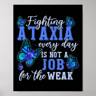 Ataxia Awareness Peace Love Hope We Draag Blue T-S Poster