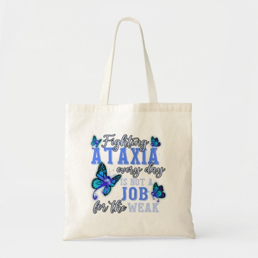 Ataxia Awareness Peace Love Hope We Draag Blue T-S Tote Bag (Voorkant)