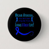 Ataxia Awareness T-Shirt107 Ronde Button 5,7 Cm (Voorkant)