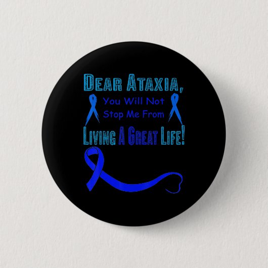 Ataxia Awareness T-Shirt107 Ronde Button 5,7 Cm (Voorkant)