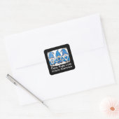 Ataxia Support gnomen met lintblauw Ataxia Awar Vierkante Sticker (Envelop)