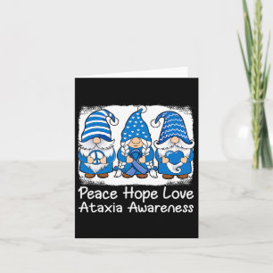 Ataxia Support Gnomen met Ribbon Blue Ataxia Award Kaart
