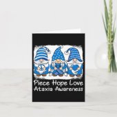 Ataxia Support Gnomes With Ribbon Blue Ataxia Awar Kaart (Voorkant)