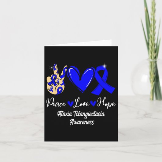 Ataxia Telangiectasia Awareness Peace Love Hope Bl Kaart (Voorkant)