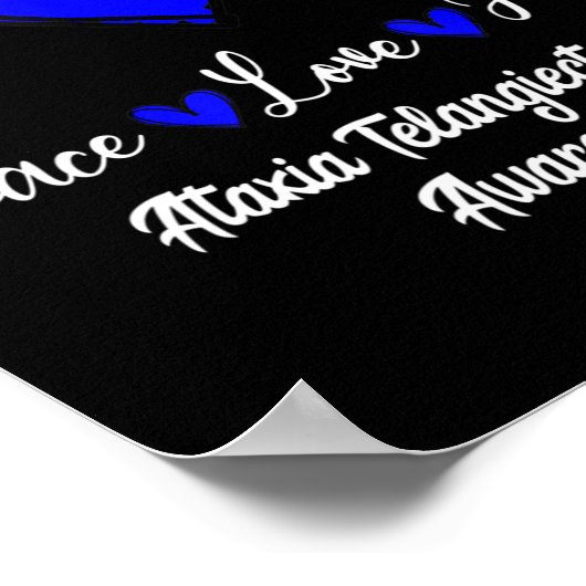Ataxia Telangiectasia Awareness Peace Love Hope Bl Poster (Hoek)
