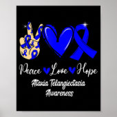 Ataxia Telangiectasia Awareness Peace Love Hope Bl Poster (Voorkant)