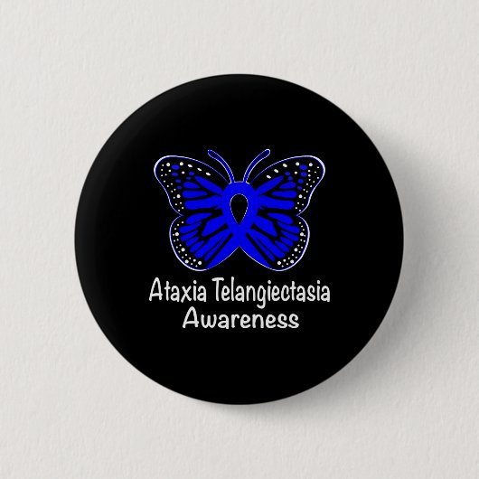 Ataxia Telangiectasia Bewustzijn Warrior Ondersteu Ronde Button 5,7 Cm (Voorkant)