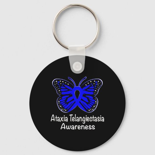 Ataxia Telangiectasia Bewustzijn Warrior Ondersteu Sleutelhanger (Voorkant)