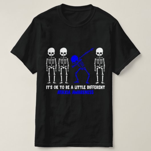 Ataxia Warrior blue Ribbon Awareness disease hallo T-shirt (Design voorkant)