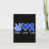Ataxie Bewustzijn Maand Blauwe Lint Vrede Liefde G Kaart (Voorkant)