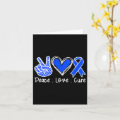 Ataxie Bewustzijn Maand Blauwe Lint Vrede Liefde G Kaart (Gele Bloem)