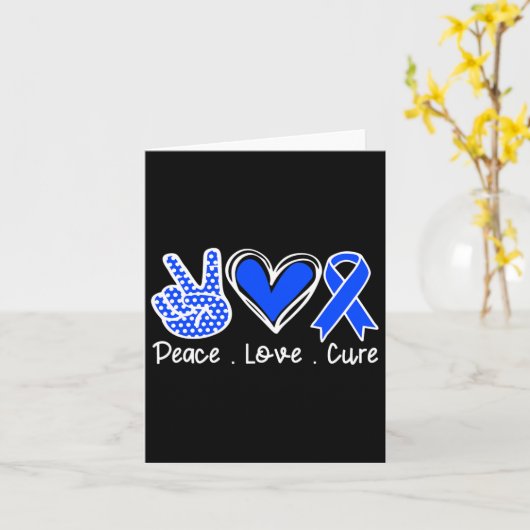 Ataxie Bewustzijn Maand Blauwe Lint Vrede Liefde G Kaart (Gele Bloem)