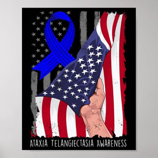 Ataxie Telangiëctasie Bewustzijn Amerikaanse vlag Poster (Voorkant)