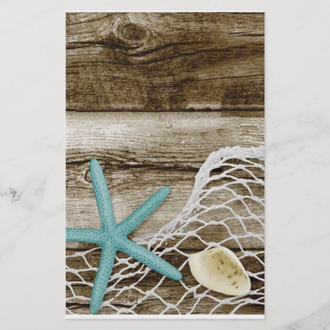 ATB BLAUWGROEN STARFISH SHELLS NET BROWN BOARDWALK (Voorkant)