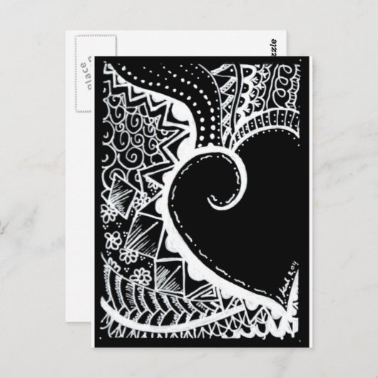 ATC zwart hart Briefkaart (Voorkant / Achterkant)