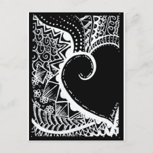 ATC zwart hart Briefkaart