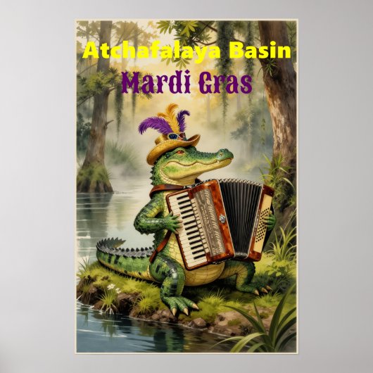 Atchafalaya Basin Mardi Gras Poster (Voorkant)