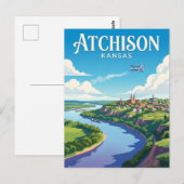 Atchison Kansas Briefkaart (Voorkant / Achterkant)