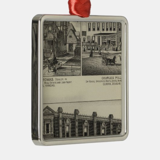 Atchison, Kansas Metalen Ornament (Rechts)