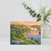 Atchison Riverfront Kansas Briefkaart (Staand voorkant)
