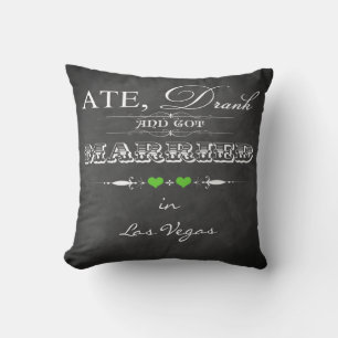 Ate, Drink en gehuwd met FAUX Chalkboard Pillow Kussen