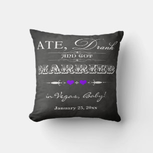 Ate, Drink en gehuwd met FAUX Chalkboard Pillow Kussen