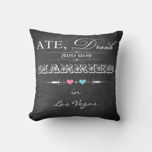 Ate, Drink en gehuwd met FAUX Chalkboard Pillow Kussen