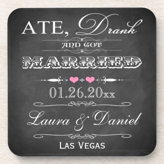 Ate, Drink & Getrouwd Onderzetter (6) (Voorkant)