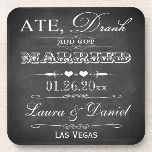 Ate, Drink & Getrouwd Onderzetter (6) (Voorkant)