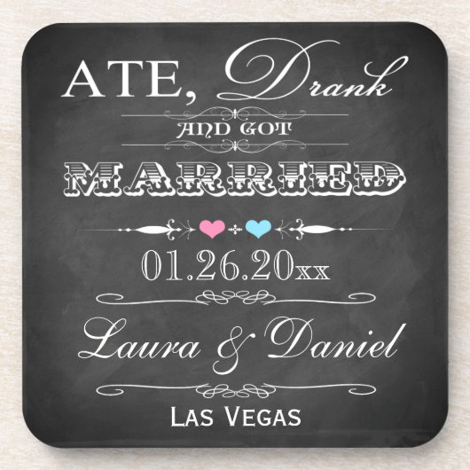 Ate, Drink & Getrouwd Onderzetter (6) (Voorkant)