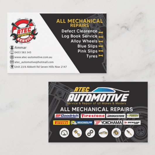 ATEC Automotive Business Visitekaartje (Voorkant / Achterkant)